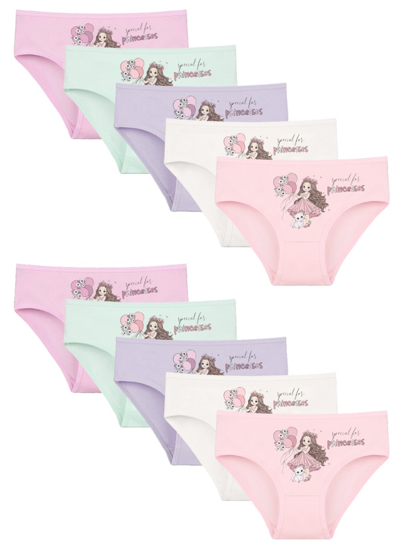 Donella 4171PB175 Assorted 10-Pack Girls' Briefs — Turkish factory wholesale
