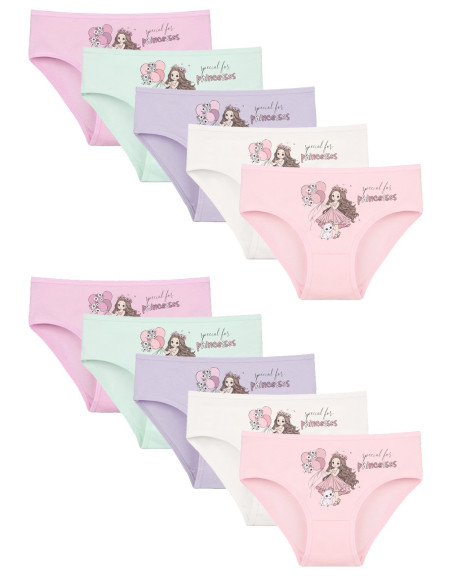 Donella 4171PB175 Assorted 10-Pack Girls' Briefs — Turkish factory wholesale