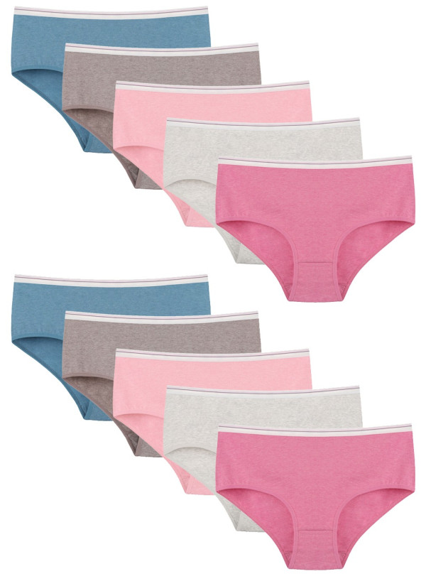 Donella 2524D4 Assorted 10-Pack Women's Briefs — factory-direct from Turkey