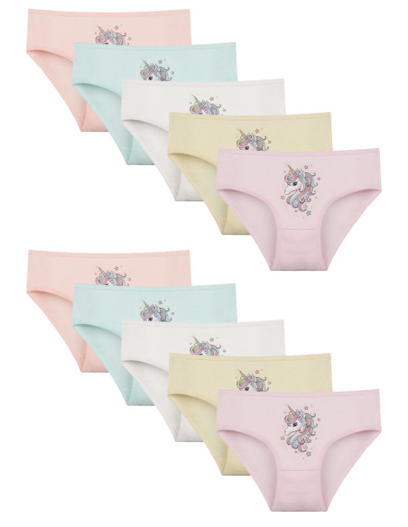 Donella 4171PU Assorted 10-Pack Girls' Briefs — direct Turkish factory supply