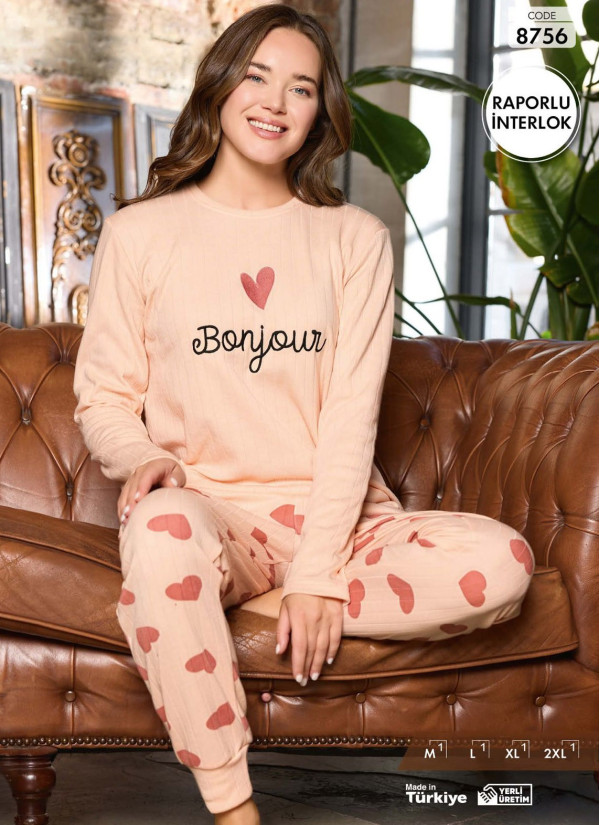 Pijamo 8756 Interlock Women's Pajama Set (M+L+XL+2XL) — wholesale for boutiques
