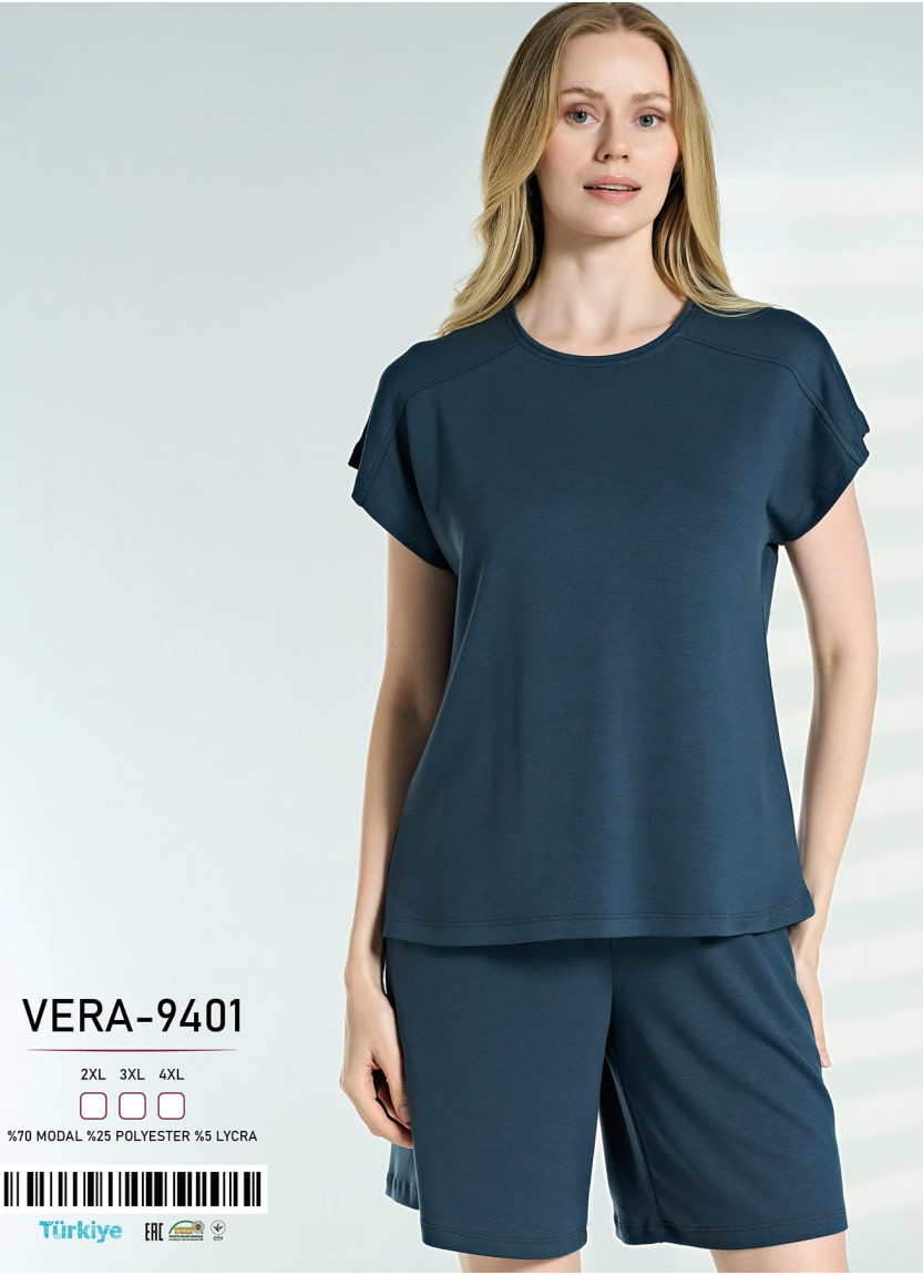 Caroline VERA-9401 Modal Shorts Homewear Set (2XL+3XL+4XL) — wholesale from Turkey