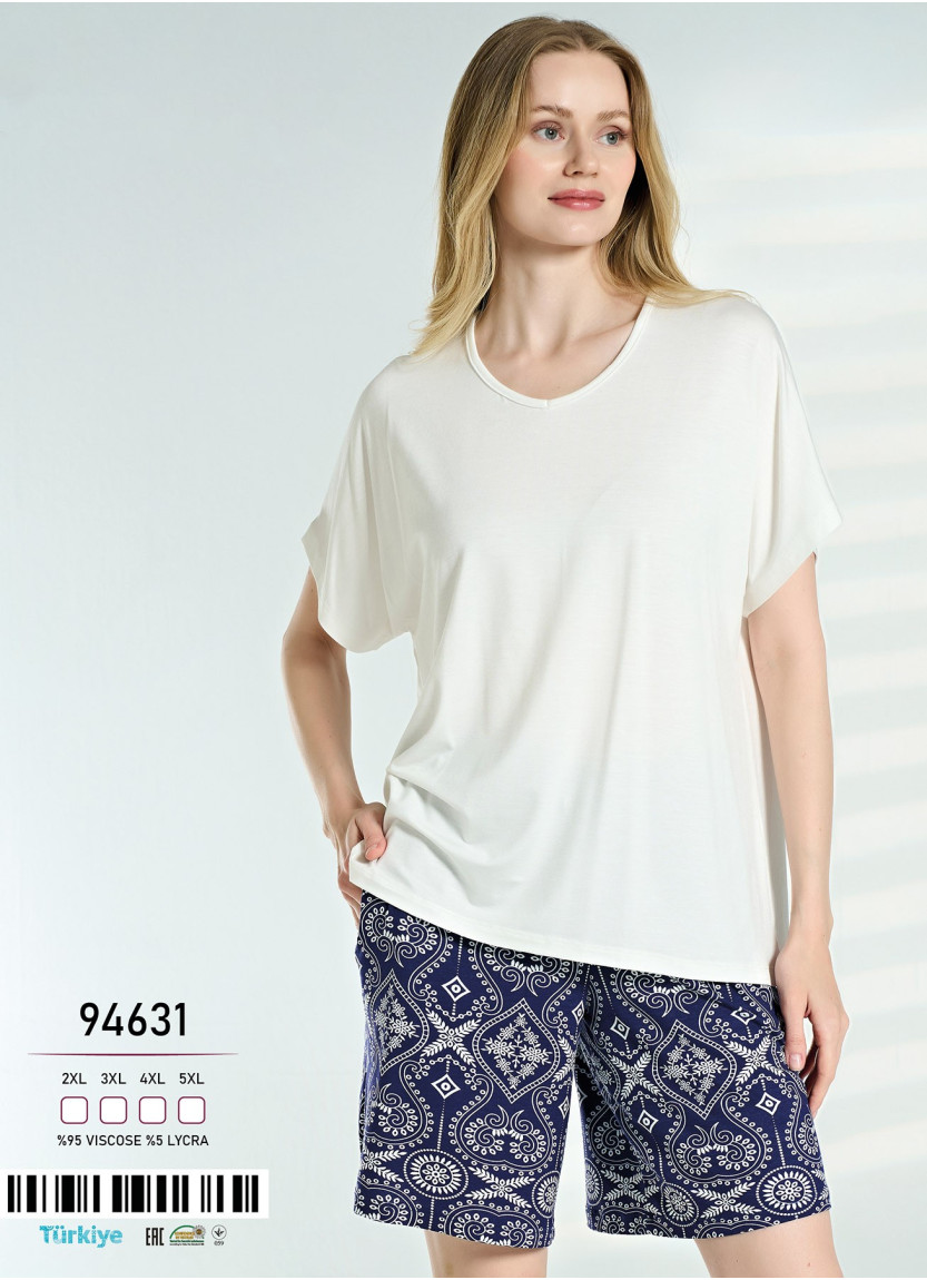 Женский Комплект с Шортами (2XL+3XL+4XL+5XL) Viscose Caroline Caroline 94631 — турецкий текстиль оптом