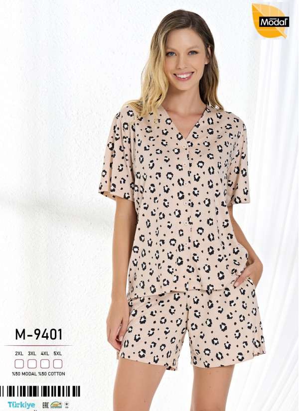 Caroline M-9401 Modal Shorts Homewear Set (2XL+3XL+4XL+5XL) — wholesale from Turkey
