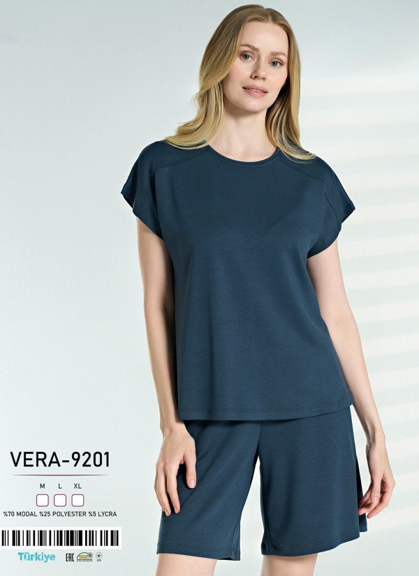 Caroline VERA-9201 Modal Shorts Homewear Set (M+L+XL) — Turkish textile wholesale