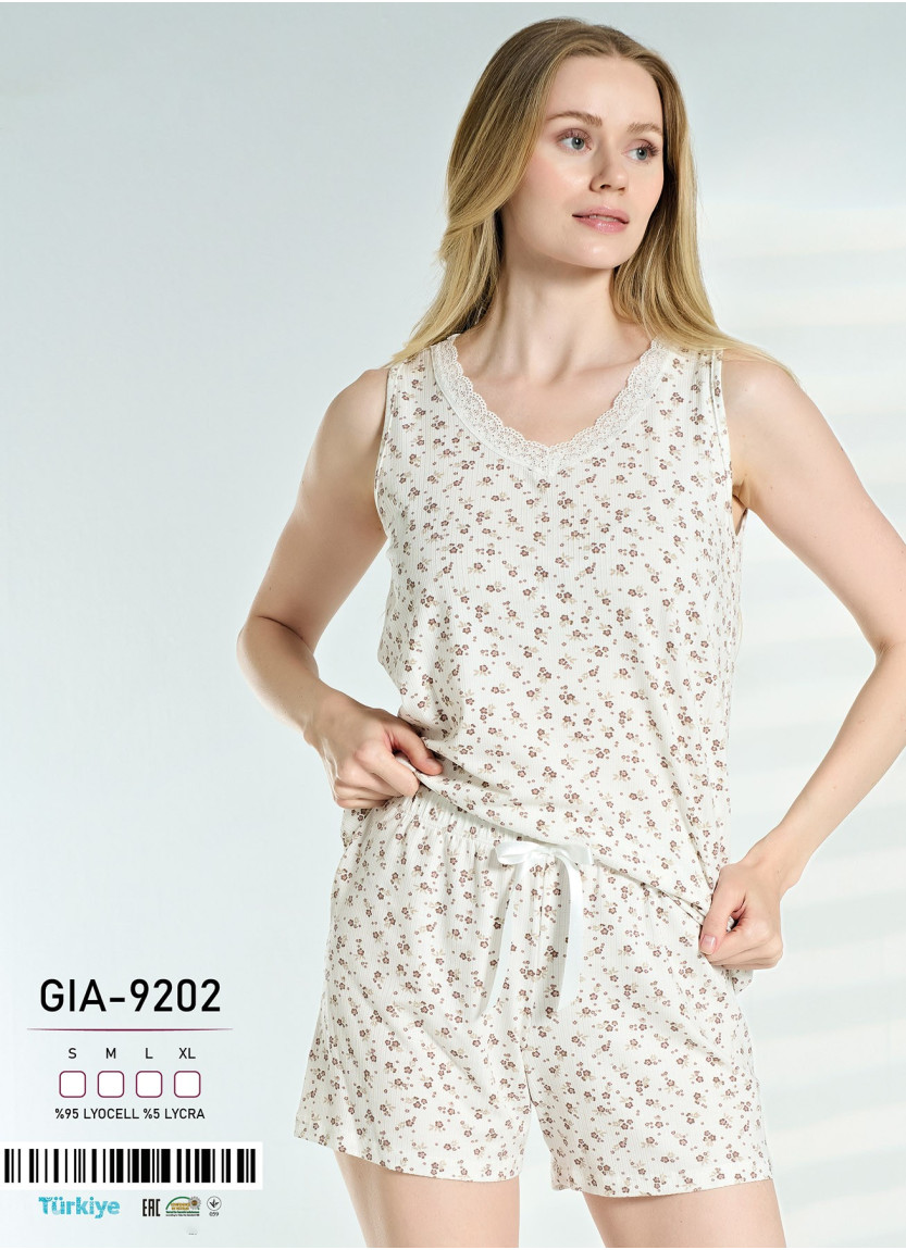 Caroline GIA-9202 Shorts Homewear Set (S+M+L+XL) — Turkish textile wholesale