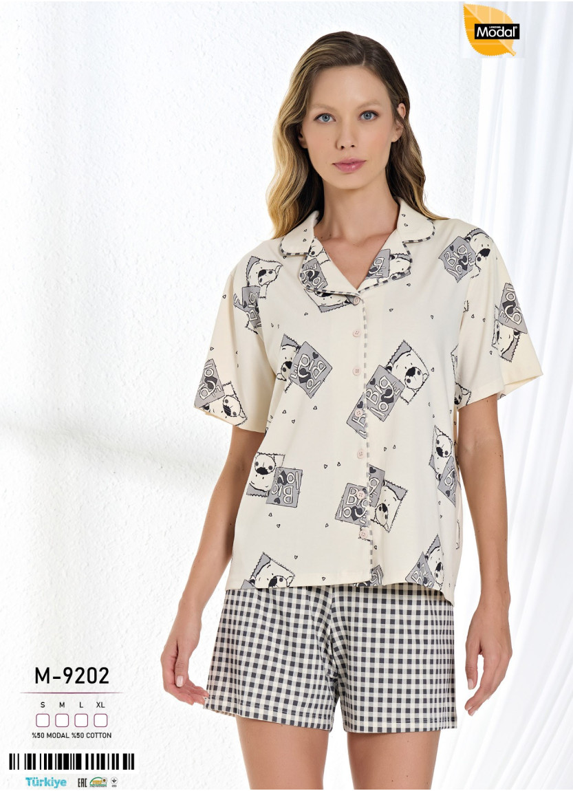 Caroline M-9202 Modal Shorts Homewear Set (S+M+L+XL) — Turkish textile wholesale