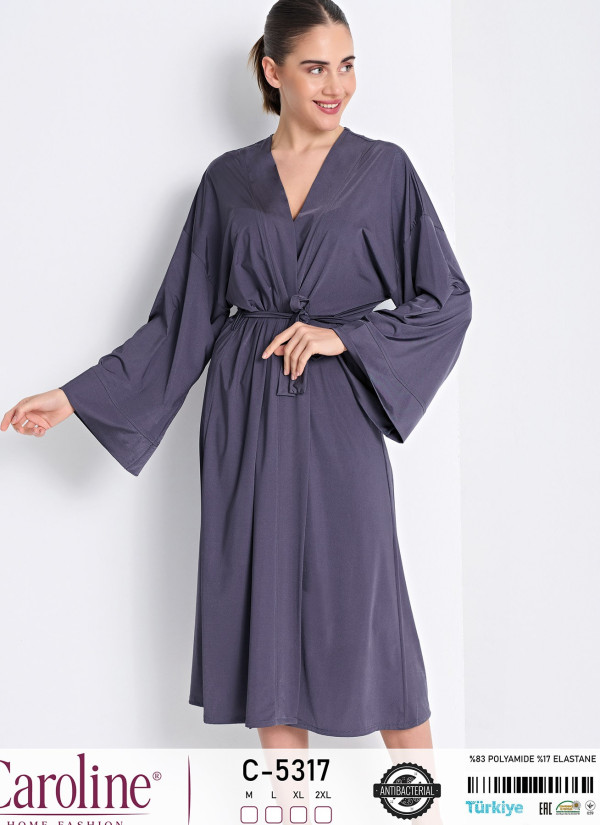 Caroline C-5317 Women's Robe (M+L+XL+2XL) — factory-direct from Turkey
