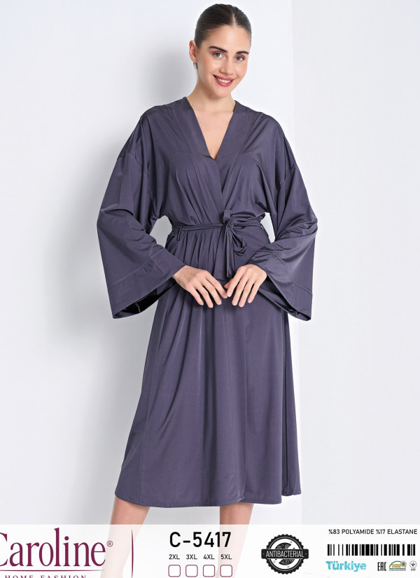 Caroline C-5417 Women's Robe (2XL+3XL+4XL+5XL) — wholesale from Turkey