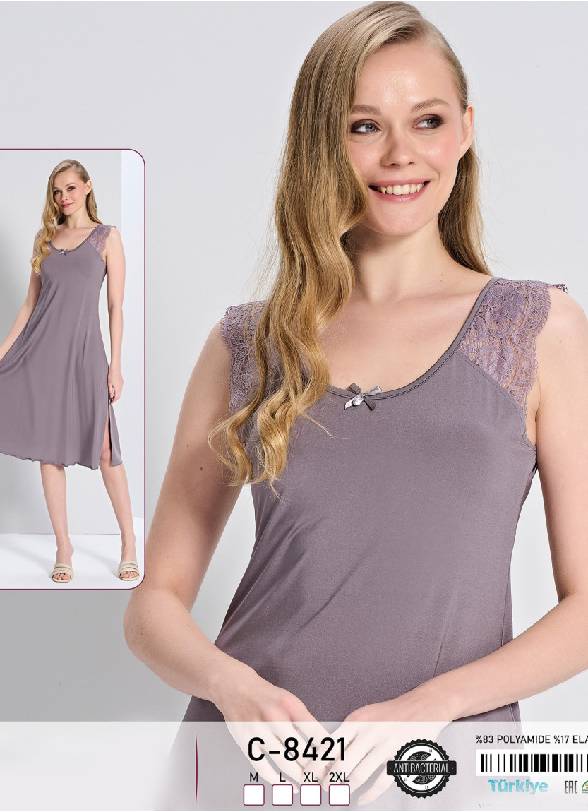 Ночная Сорочка (M+L+XL+2XL) Antibacterial Caroline Caroline C-8421 — оптом для магазинов и бутиков