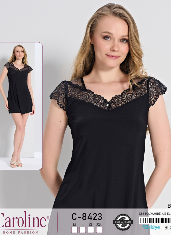 Caroline C-8423 Nightdress (M+L+XL+2XL) — factory-direct from Turkey