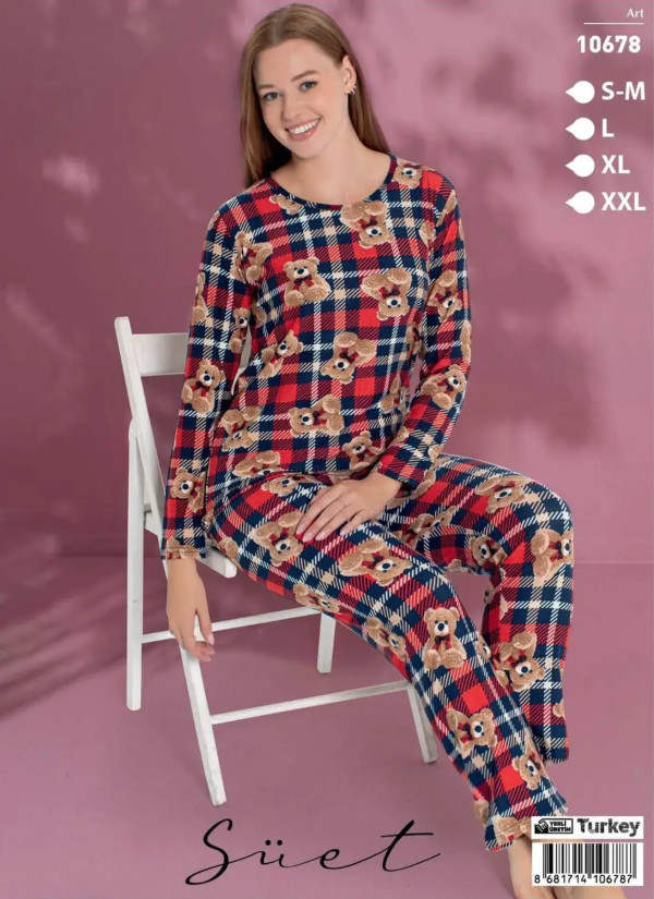 LEMARIES SÜET 10678 Suede Pants Homewear Set (S/M+L+XL+XXL) — wholesale for boutiques