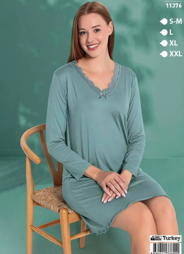 LEMARIES 11376 Viscose Nightdress (S/M+L+XL+XXL) — wholesale for boutiques