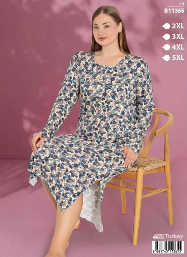 LEMARIES B11365 Viscose Nightdress (2XL+3XL+4XL+5XL) — wholesale for boutiques