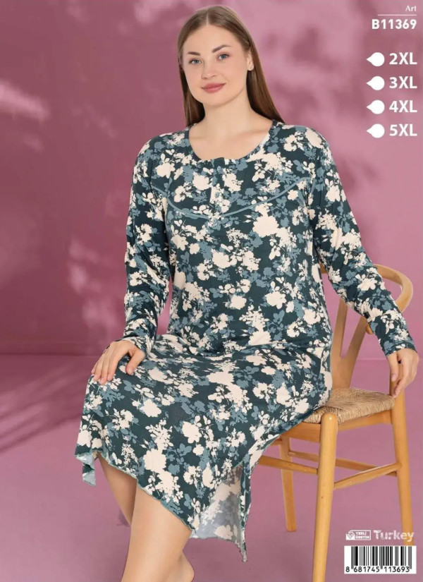 LEMARIES B11369 Viscose Nightdress (2XL+3XL+4XL+5XL) — wholesale for boutiques