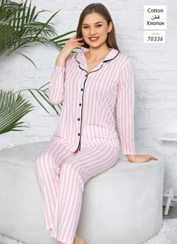POLAT 70336 Оптом Турция Фабрика Женский Комплект с Брюками Хлопок (SM+L+XL+XXL) POLAT YILDIZ Купить Оптом с Турции