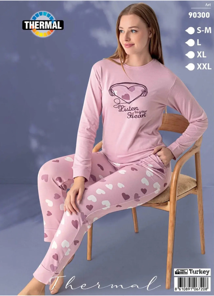 Пижама Женская Теплая Термальная (S/M+L+XL+XXL) TERMAL LEMARIES TRM 90300 — оптовая поставка из Турции