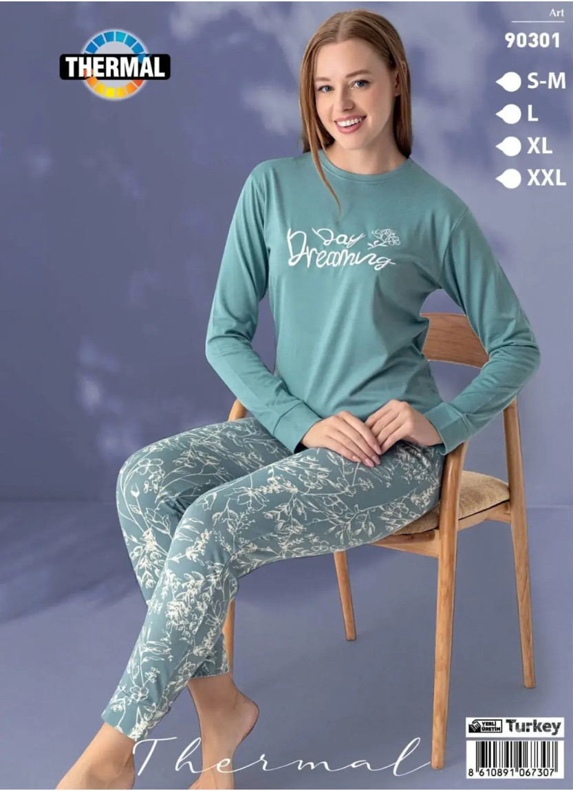 Пижама Женская Теплая Термальная (S/M+L+XL+XXL) TERMAL LEMARIES TRM 90301 — турецкий текстиль оптом