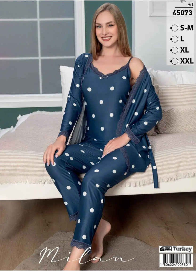 Пижамный Комплект Milan Bamboo 3 предмета (S/M+L+XL+XXL) LE' MARIES LEMARIES MİLAN3 45073 — оптом для магазинов и бутиков