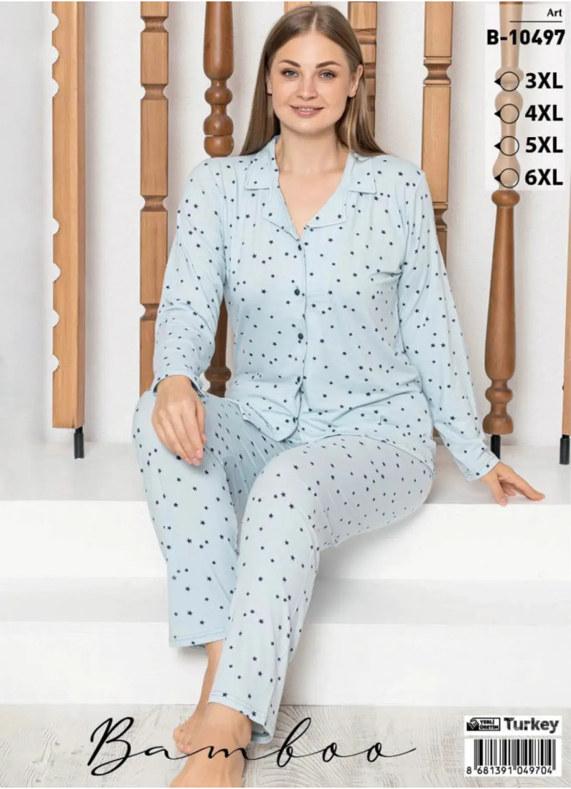 Пижама Женская Комплект из Milan Bamboo (3XL+4XL+5XL+6XL) LE' MARIES LEMARIES B-10497 — турецкий текстиль оптом