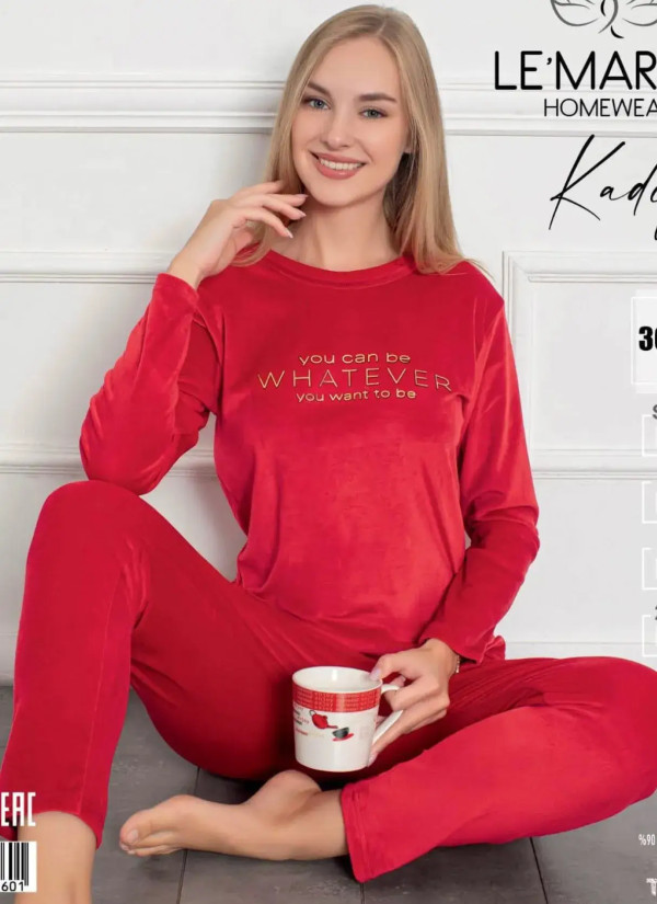 LEMARIES Kdf 30160 Velour Pants Homewear Set (S/M+L+XL+XXL) — Turkish textile wholesale