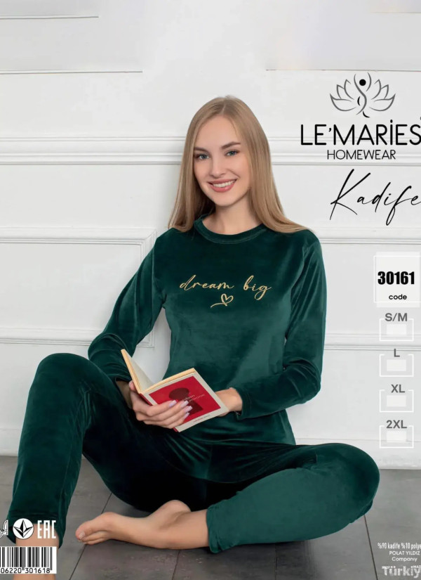 LEMARIES Kdf 30161 Velour Pants Homewear Set (S/M+L+XL+XXL) — Turkey wholesale collection 2
