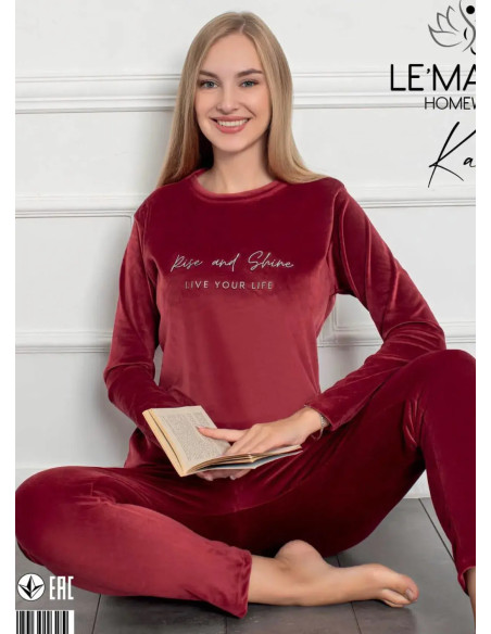 LEMARIES Kdf 30162 Velour Pants Homewear Set (S/M+L+XL+XXL) — factory-direct from Turkey