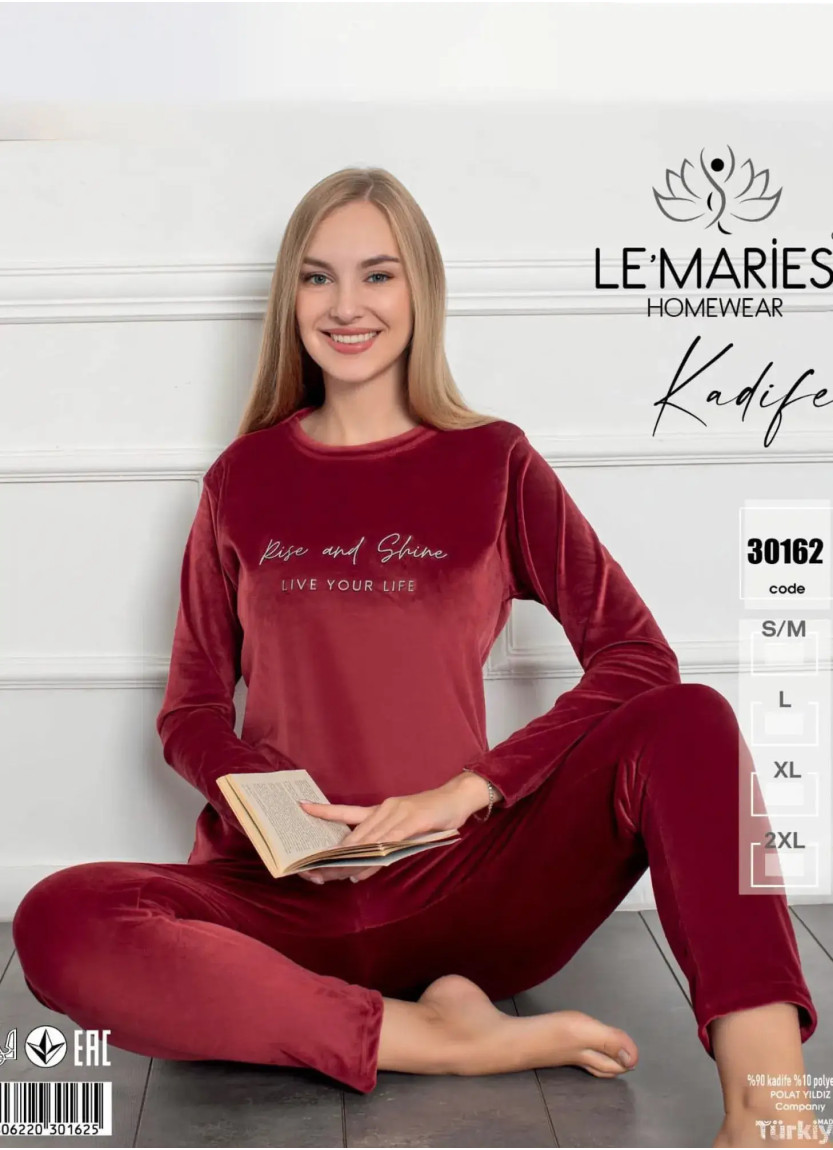 LEMARIES Kdf 30162 Velour Pants Homewear Set (S/M+L+XL+XXL) — Turkish textile wholesale