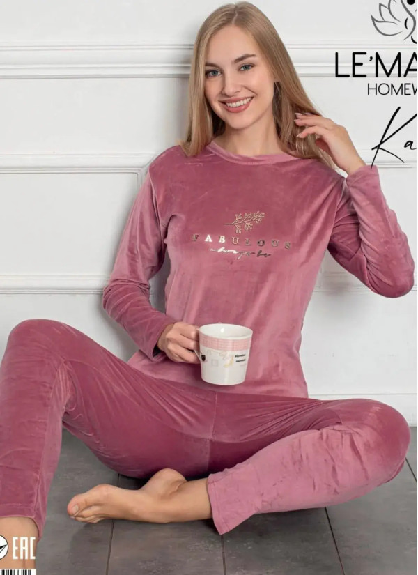 LEMARIES Kdf 30163 Velour Pants Homewear Set (S/M+L+XL+XXL) — wholesale for boutiques