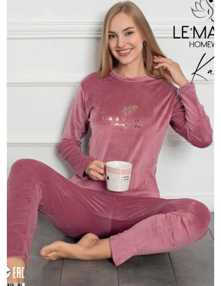 LEMARIES Kdf 30163 Velour Pants Homewear Set (S/M+L+XL+XXL) — wholesale for boutiques