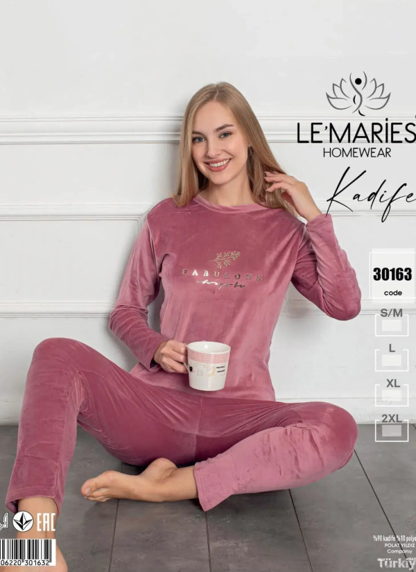 LEMARIES Kdf 30163 Velour Pants Homewear Set (S/M+L+XL+XXL) — wholesale for boutiques 2