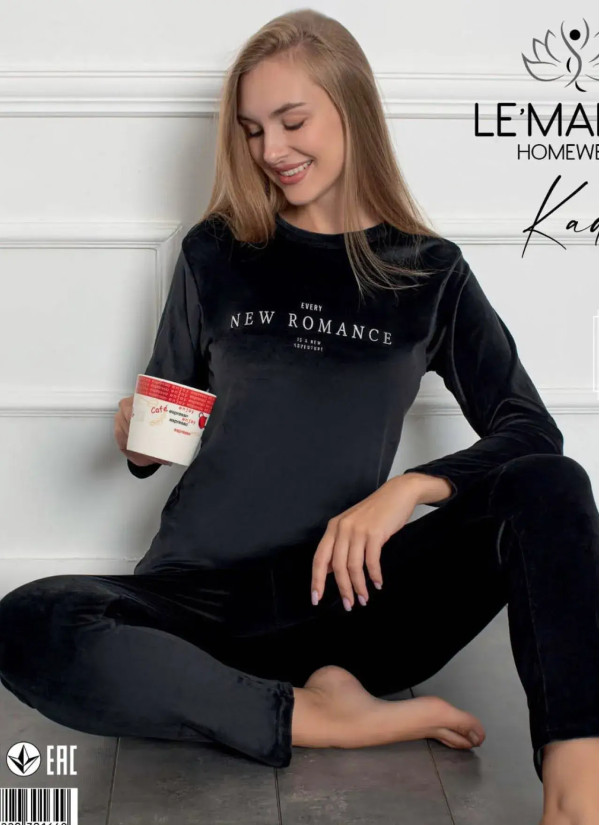 LEMARIES Kdf 30164 Velour Pants Homewear Set (S/M+L+XL+XXL) — wholesale from Turkey