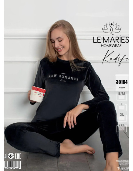 LEMARIES Kdf 30164 Velour Pants Homewear Set (S/M+L+XL+XXL) — factory-direct from Turkey