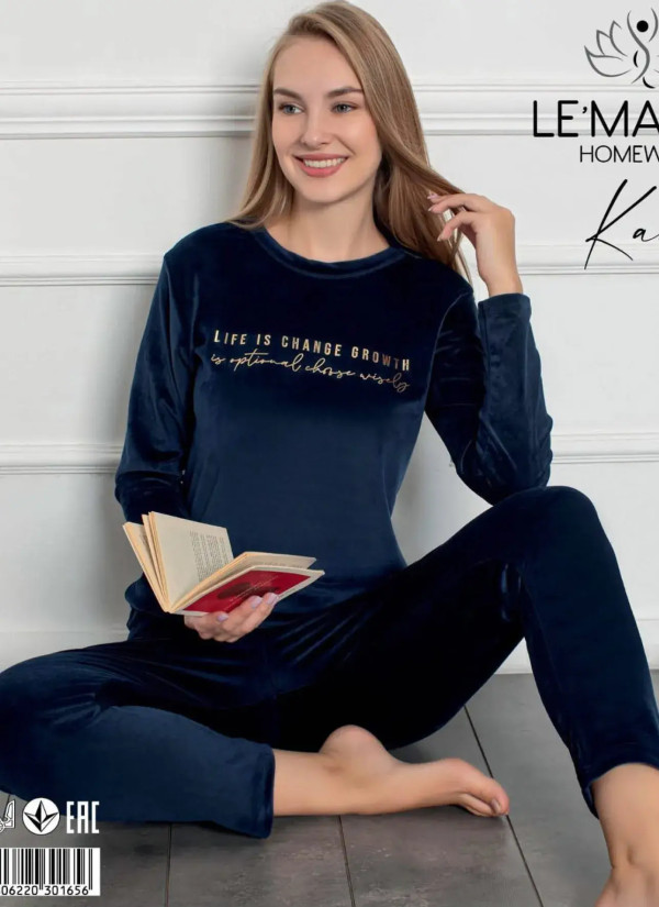 LEMARIES Kdf 30165 Velour Pants Homewear Set (S/M+L+XL+XXL) — Istanbul wholesale supplier