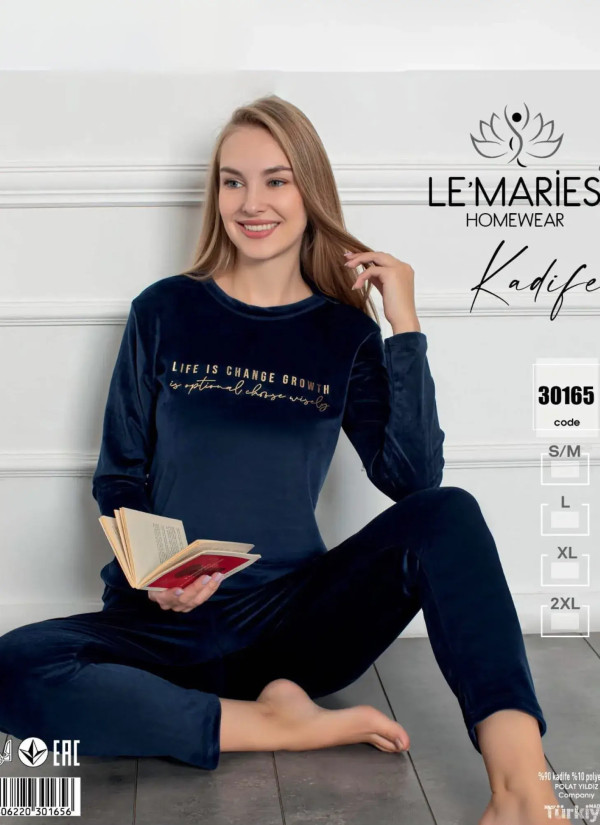 LEMARIES Kdf 30165 Velour Pants Homewear Set (S/M+L+XL+XXL) — Istanbul wholesale supplier 2