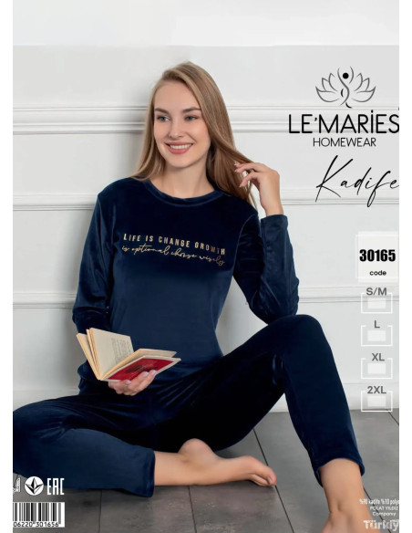 LEMARIES Kdf 30165 Velour Pants Homewear Set (S/M+L+XL+XXL) — wholesale for boutiques