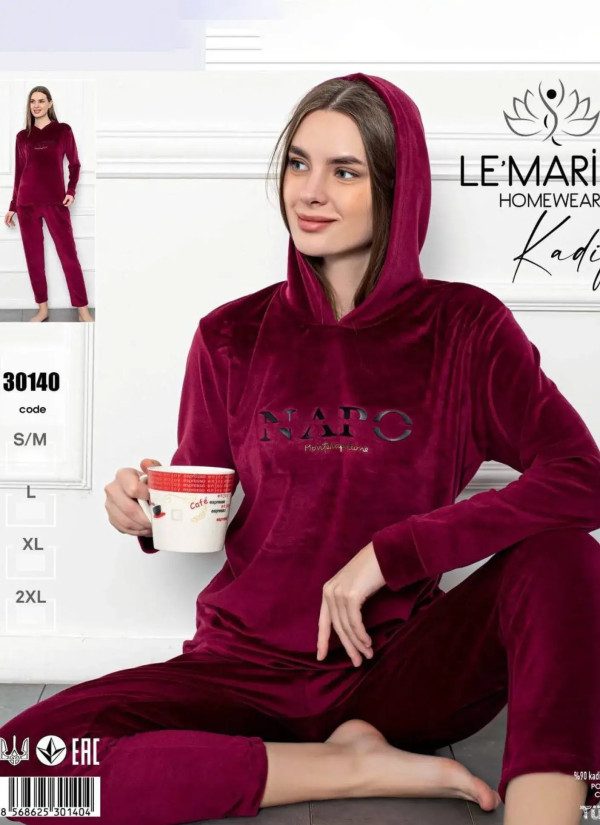 LEMARIES Kdf 30140 Velour Women's Pajama Set (S/M+L+XL+XXL) — Turkish textile wholesale
