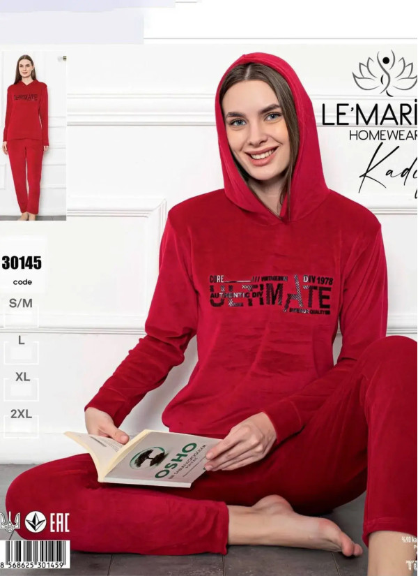 LEMARIES Kdf 30145 Velour Women's Pajama Set (S/M+L+XL+XXL) — direct Turkish factory supply
