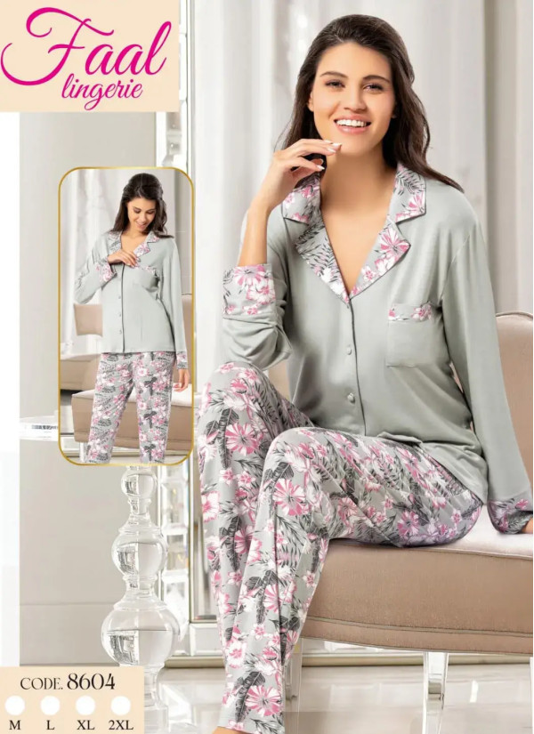 Fall 8604 Cotton Women's Pajama Set — Turkey wholesale collection
