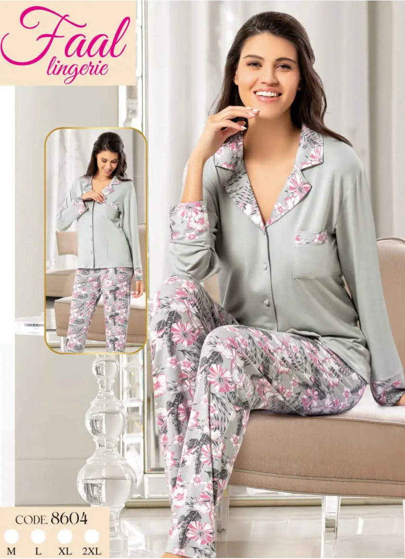 Fall 8604 Cotton Women's Pajama Set — Turkey wholesale collection