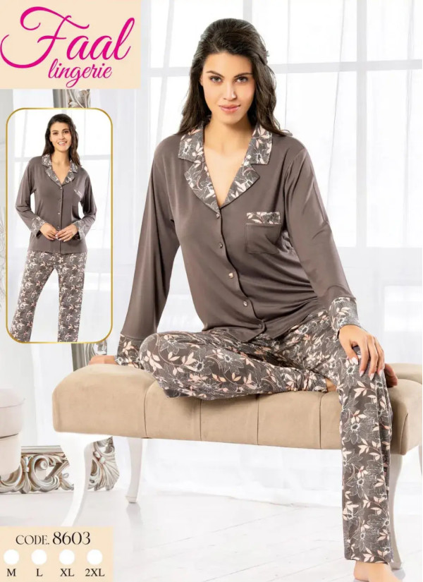 Fall 8603 Cotton Women's Pajama Set — Turkish factory wholesale