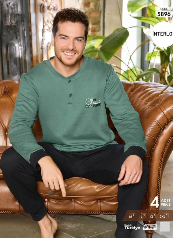 Пижама Мужская из Интерлока (M+L+XL+2XL) Interlok Pijamo 5896 — купить оптом со Стамбула