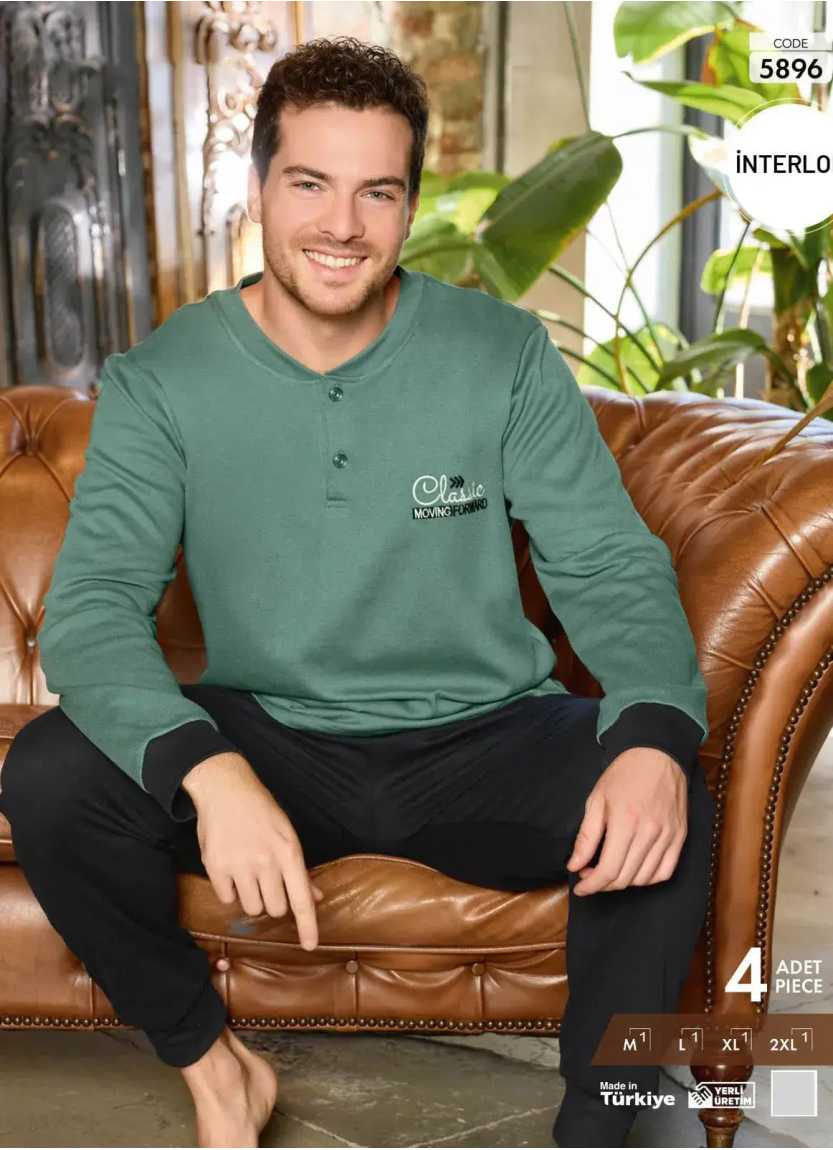 Pijamo 5896 Interlock Men's Pajama Set (M+L+XL+2XL) — Istanbul wholesale supplier