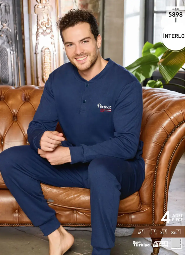 Пижама Мужская из Интерлока (M+L+XL+2XL) Interlok Pijamo 5898 — прямые поставки из Турции