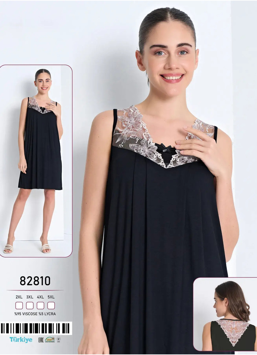 Caroline 82810 Viscose Nightdress (2XL+3XL+4XL+5XL) — Istanbul wholesale supplier