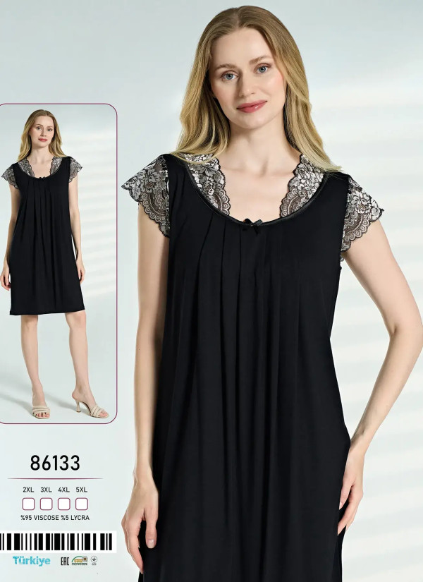 Caroline 86133 Оптом Турция Фабрика Ночная Сорочка Вискоза (2XL+3XL+4XL+5XL) Caroline Купить Оптом с Турции