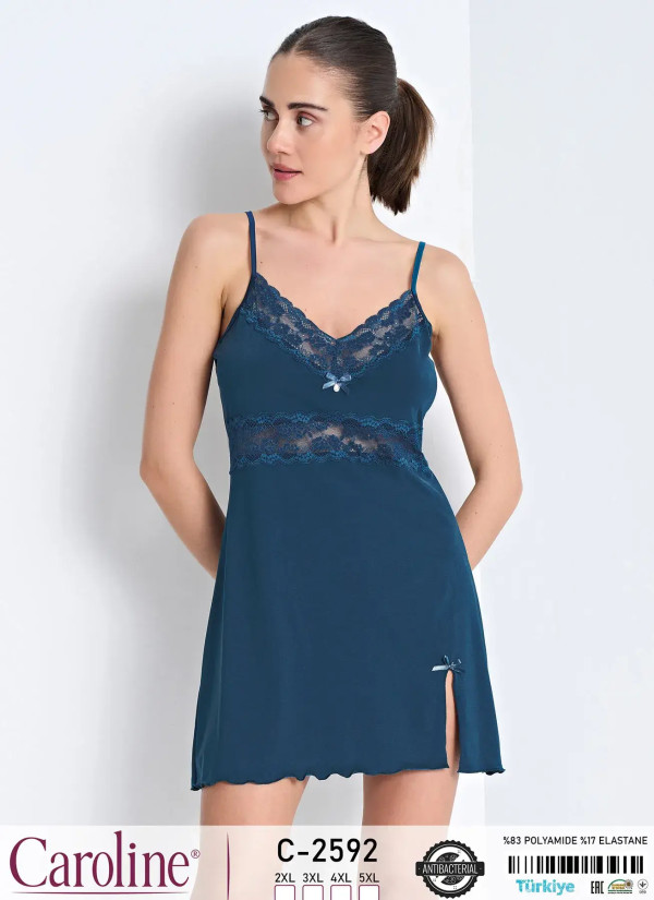 Caroline C-2592 Nightdress (2XL+3XL+4XL+5XL) — Turkish factory wholesale