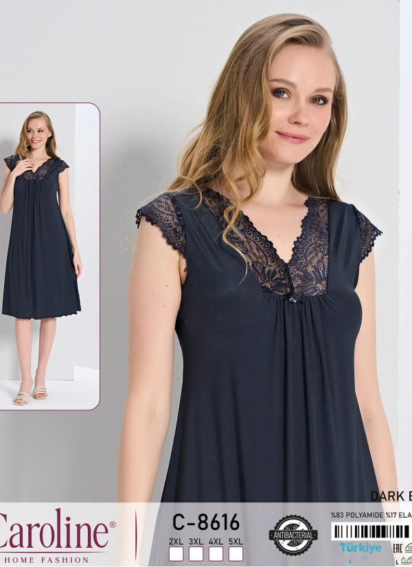 Caroline C-8616 Nightdress (2XL+3XL+4XL+5XL) — Istanbul wholesale supplier