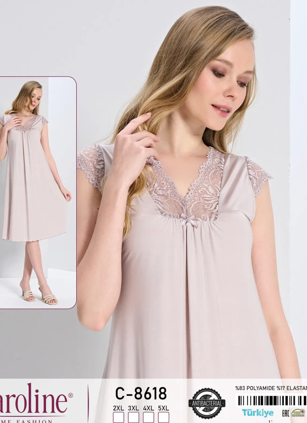 Caroline C-8618 Nightdress (2XL+3XL+4XL+5XL) — wholesale for boutiques