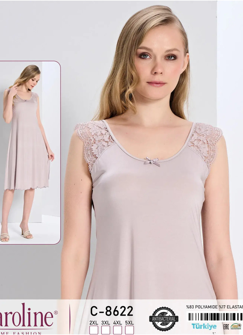 Caroline C-8622 Nightdress (2XL+3XL+4XL+5XL) — Turkish factory wholesale